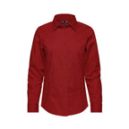 CX2 S04601, - Camden - Ladies Poly-cotton Twill Long Sleeve Easy-care Shirt, Red