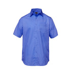 CX2 S04605, - Ashton - Poly Cotton Twill Short Sleeve Easy-care Shirt, Blue