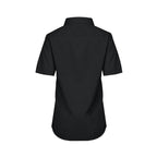 CX2 S04606, - Ashton - Ladies Poly Cotton Twill Short Sleeve Easy-care Shirt, Black