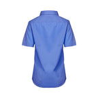 CX2 S04606, - Ashton - Ladies Poly Cotton Twill Short Sleeve Easy-care Shirt, Blue