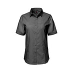 CX2 S04606, - Ashton - Ladies Poly Cotton Twill Short Sleeve Easy-care Shirt, Grey