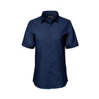 CX2 S04606, - Ashton - Ladies Poly Cotton Twill Short Sleeve Easy-care Shirt, Navy