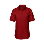 CX2 S04606, - Ashton - Ladies Poly Cotton Twill Short Sleeve Easy-care Shirt, Red