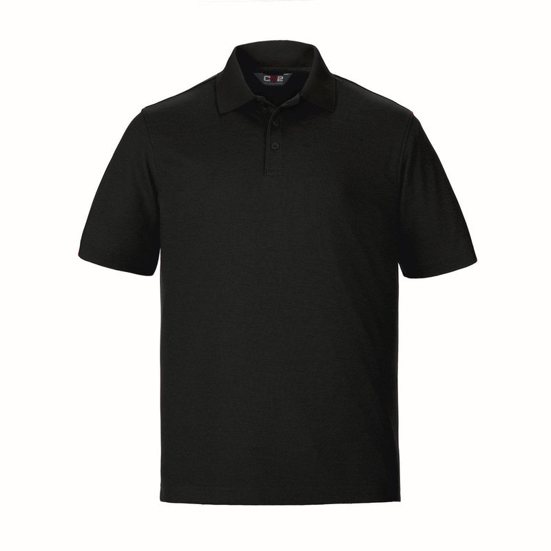 CX2 S05735, - Ace - Men's Pique Mesh Polo, Black