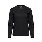 Muskoka Trail S05896, - Riverside - Ladies Cotton-poly Long Sleeve Crewneck T-shirt, Black