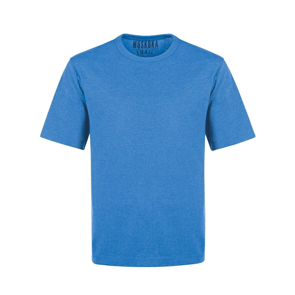 Muskoka Trail S05917, - Liberty - Adult Cotton/poly Crewneck T-shirt, Melange Cobalt