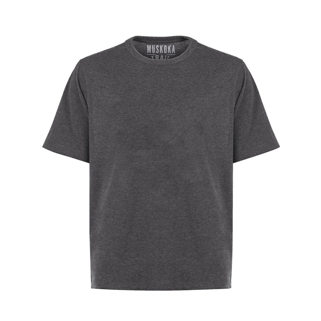 Muskoka Trail S05917, - Liberty - Adult Cotton/poly Crewneck T-shirt, Melange Charcoal