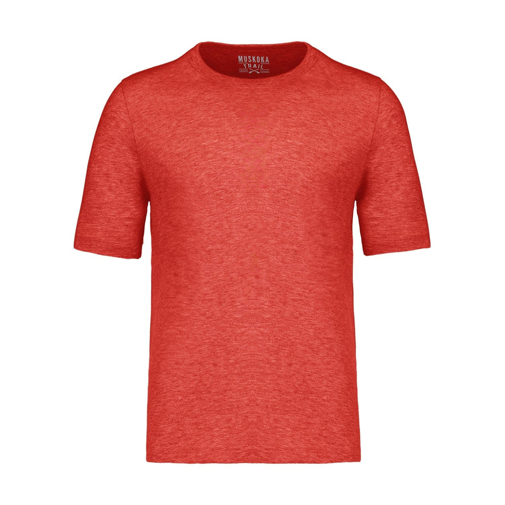 Muskoka Trail S05917, - Liberty - Adult Cotton/poly Crewneck T-shirt, Melange Crimson