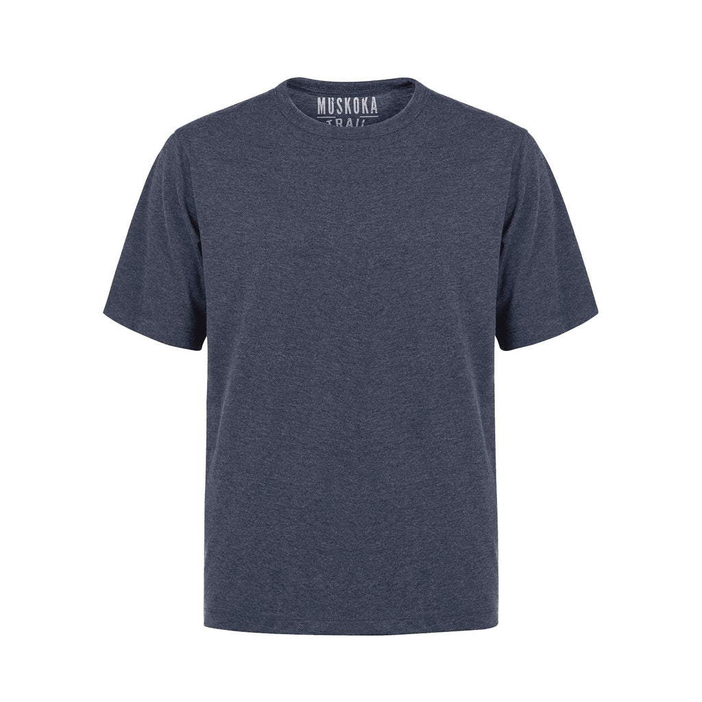 Muskoka Trail S05917, - Liberty - Adult Cotton/poly Crewneck T-shirt, Melange Navy