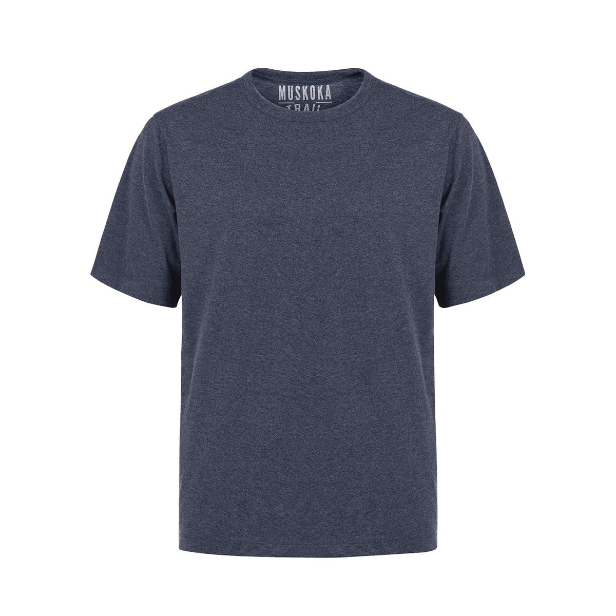 Muskoka Trail S05917, - Liberty - Adult Cotton/poly Crewneck T-shirt, Melange Navy