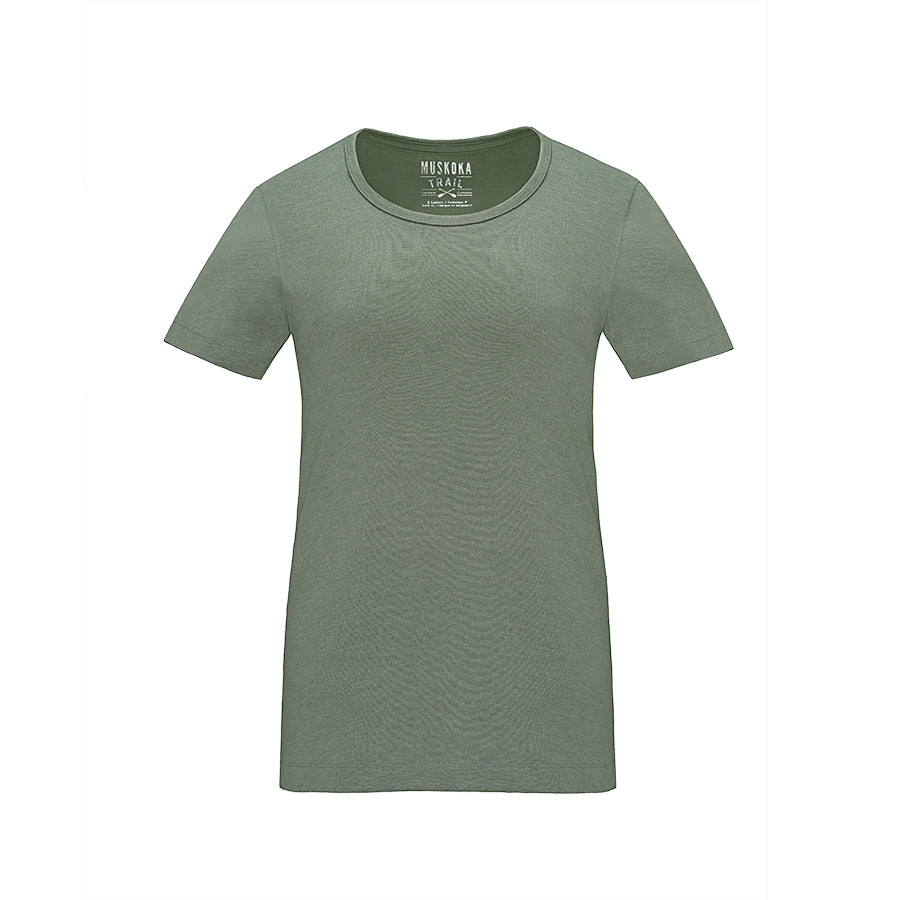 Muskoka Trail S05918, - Liberty - Ladies Poly/cotton Crewneck T-shirt, Fatigue Green