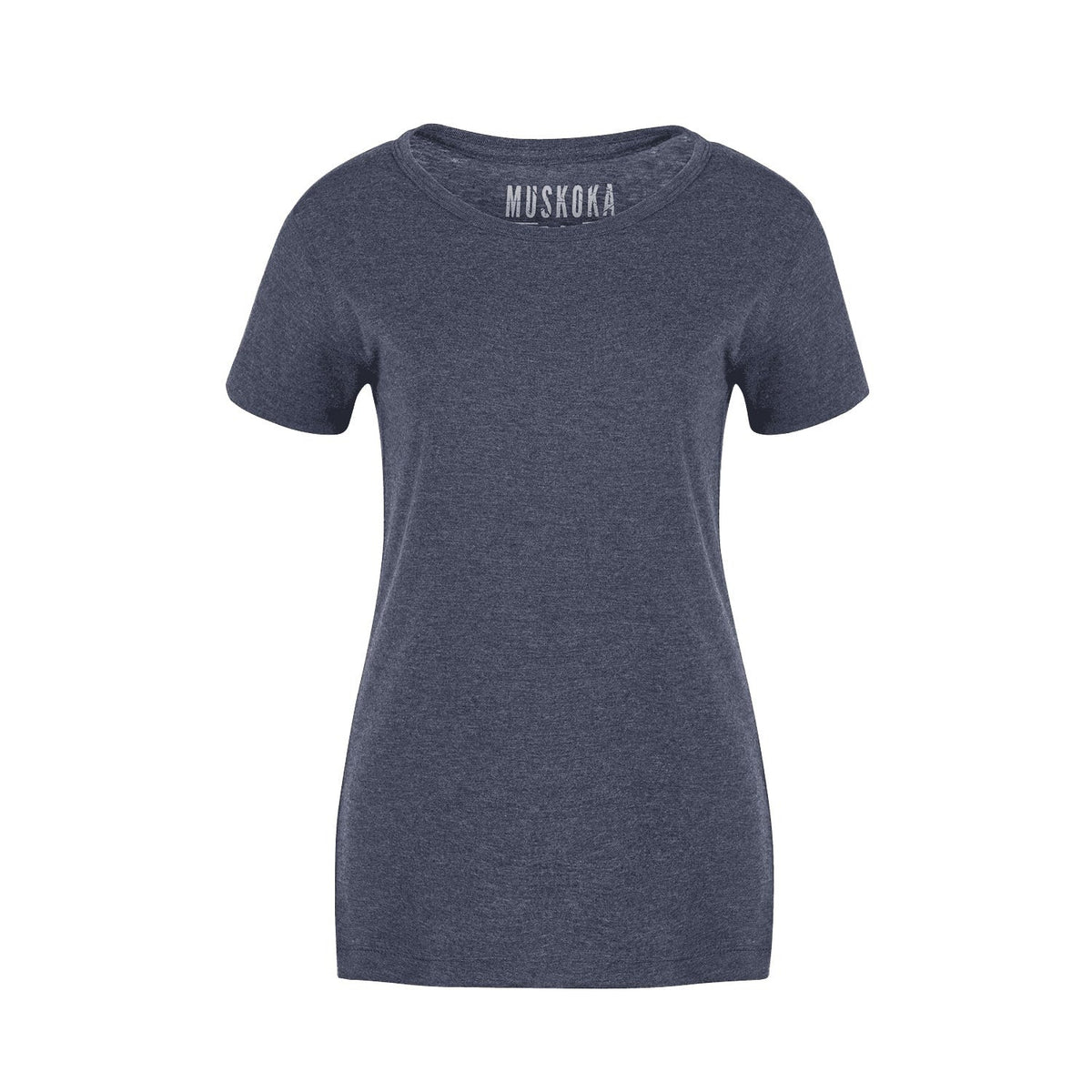Muskoka Trail S05918, - Liberty - Ladies Poly/cotton Crewneck T-shirt, Melange Navy