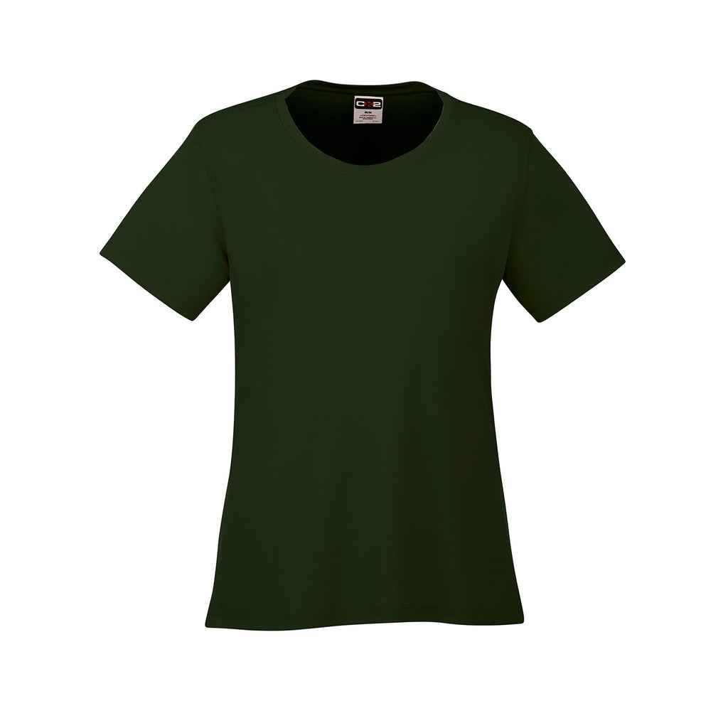 CX2 S05936, - Coast - Ladies Crew Neck Polyester Tee, Forest Green