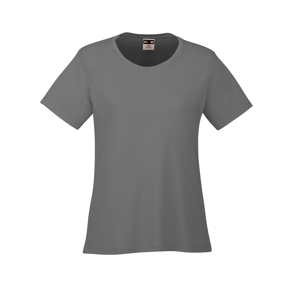 CX2 S05936, - Coast - Ladies Crew Neck Polyester Tee, Grey