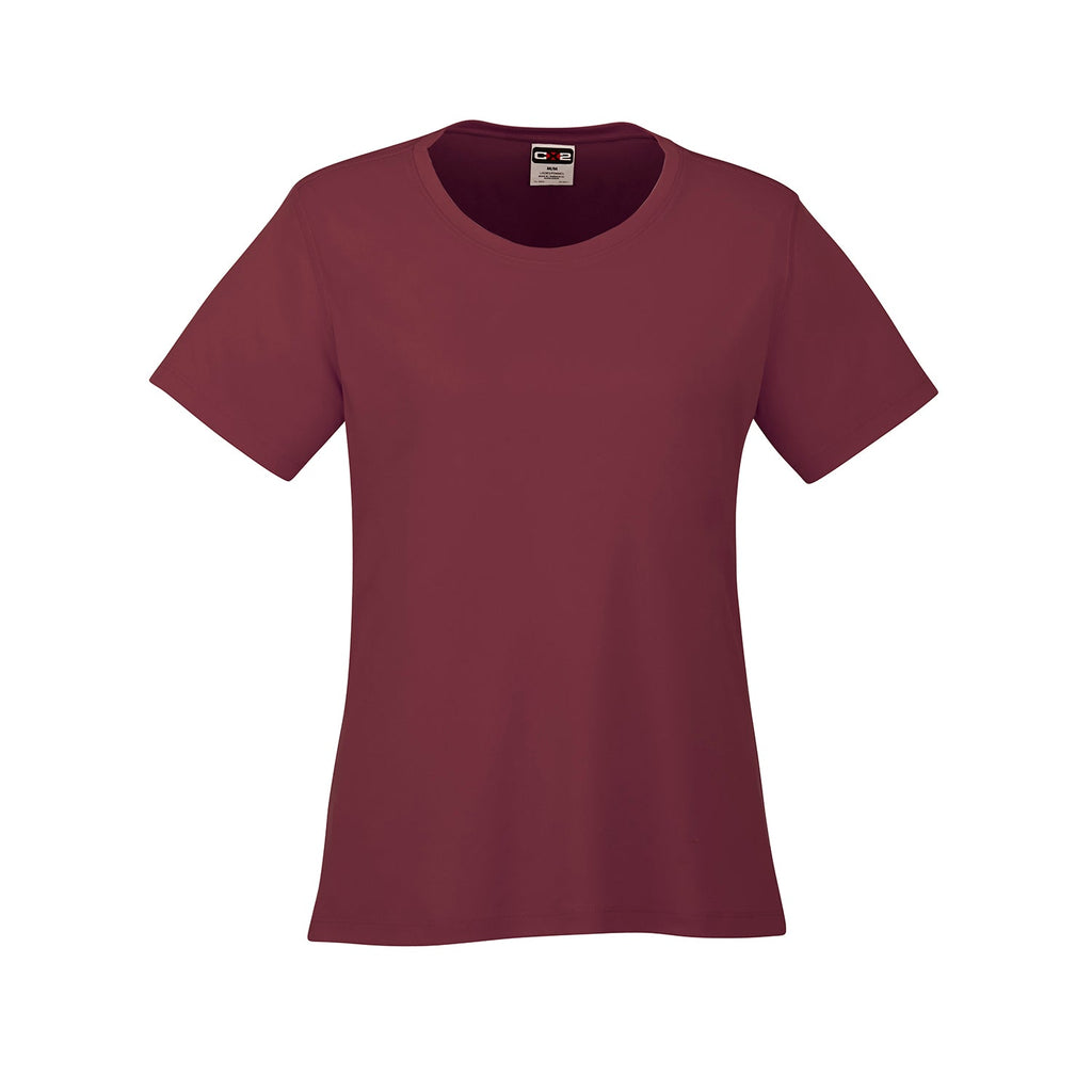 CX2 S05936, - Coast - Ladies Crew Neck Polyester Tee, Maroon