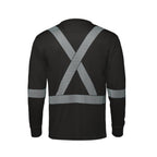 CX2 Hi-Vis S05982, - Volt - Long Sleeve Hi-vis T-shirt With Segmented Stripes, Black