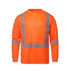 CX2 Hi-Vis S05982, - Volt - Long Sleeve Hi-vis T-shirt With Segmented Stripes, Fluorescent Orange