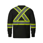 CX2 Hi-Vis S05995, - Paramount - Cotton Long Sleeve Hi-vis T-shirt, Black