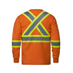 CX2 Hi-Vis S05995, - Paramount - Cotton Long Sleeve Hi-vis T-shirt, Orange