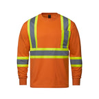 CX2 Hi-Vis S05995, - Paramount - Cotton Long Sleeve Hi-vis T-shirt, Orange
