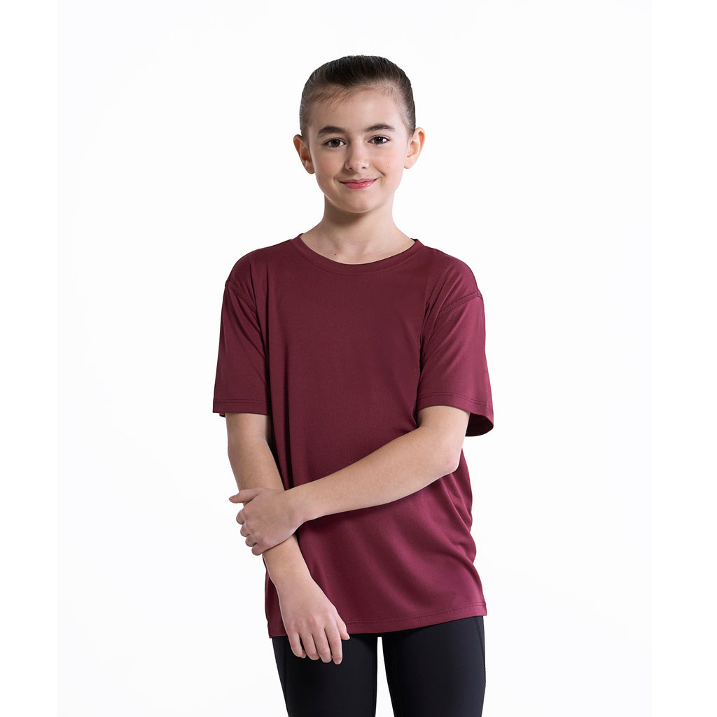 CX2 S5935Y, - Coast - Youth Crew Neck Polyester Tee, Maroon