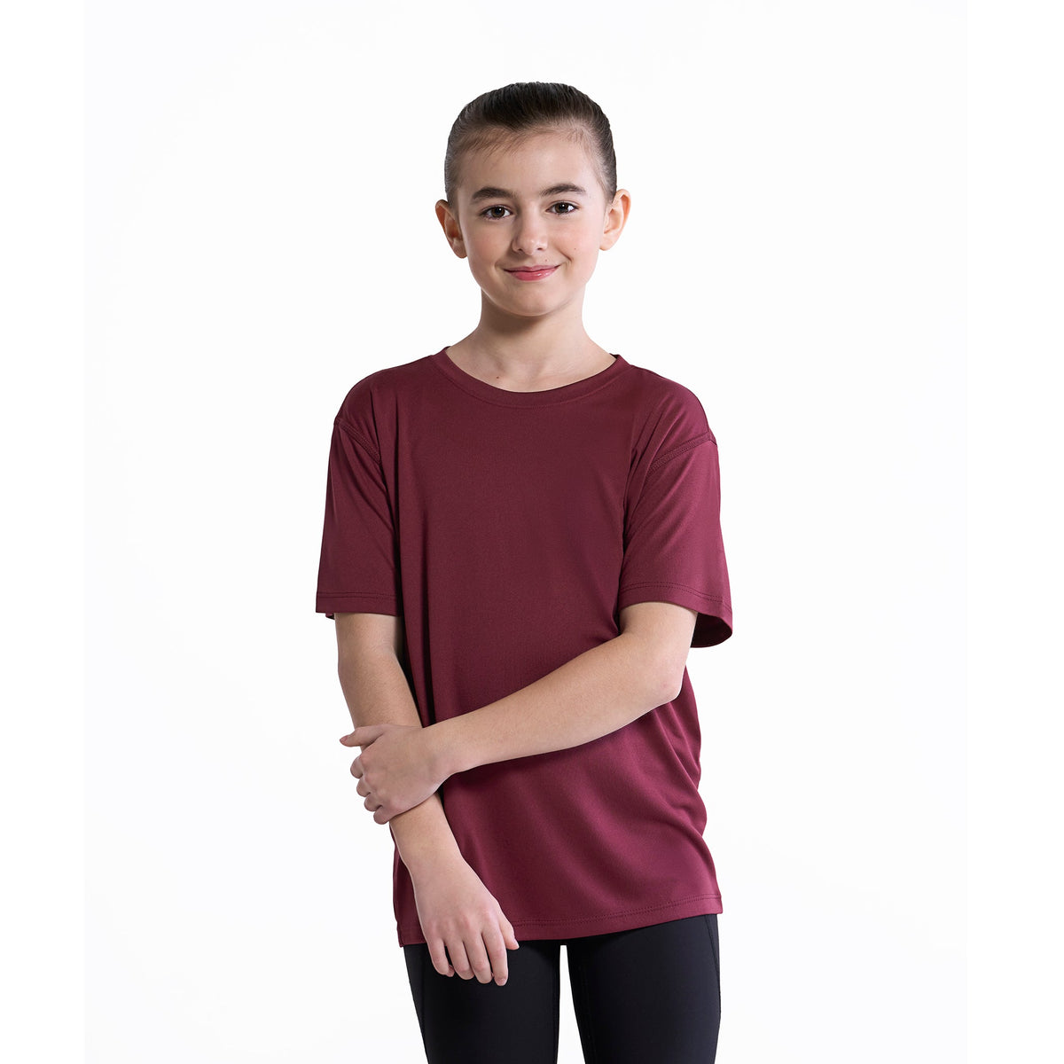 CX2 S5935Y, - Coast - Youth Crew Neck Polyester Tee, Maroon