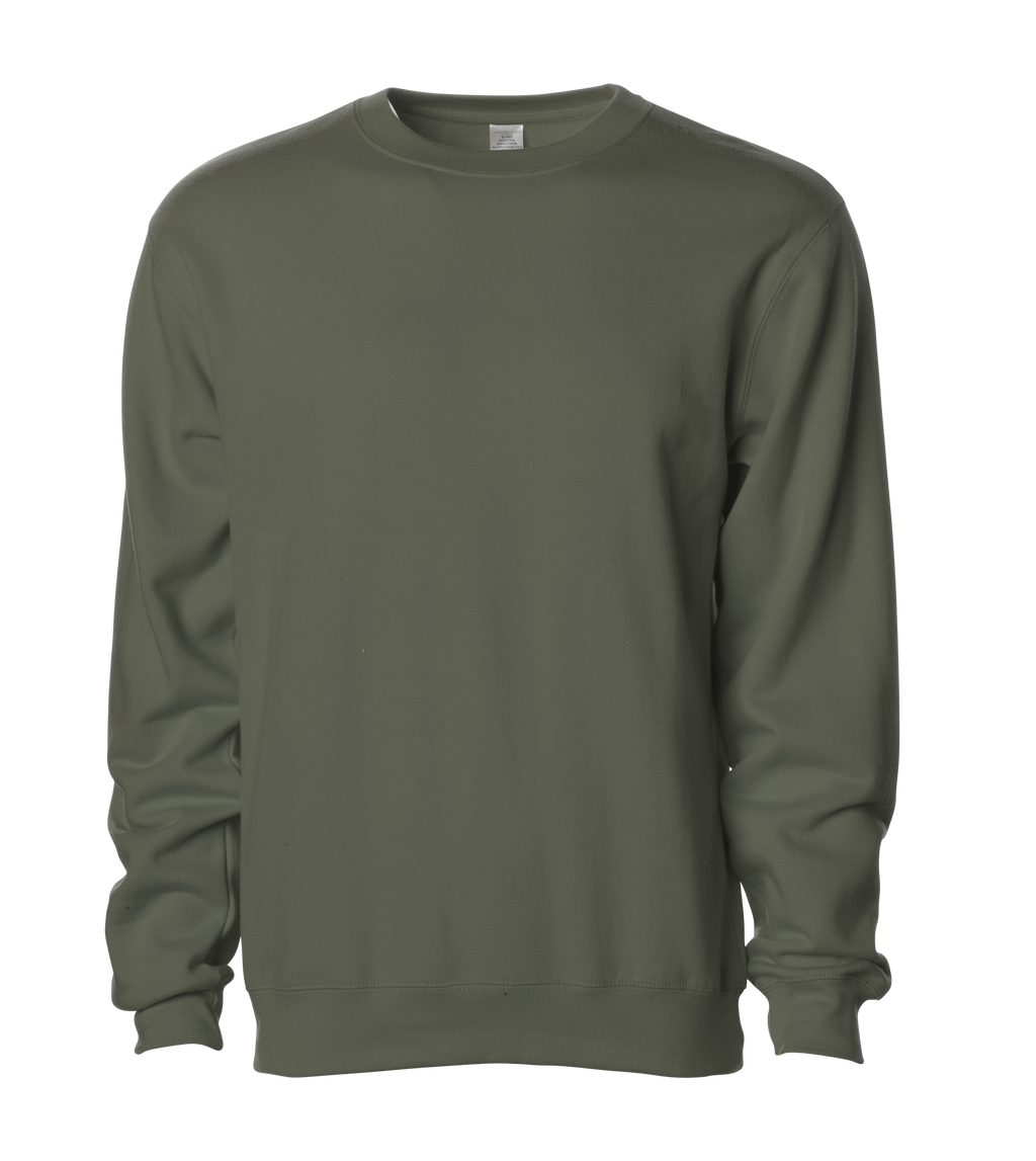 INDEPENDENT SS3000, Midweight Crewneck Sweatshirt, Army