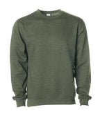 INDEPENDENT SS3000, Midweight Crewneck Sweatshirt, Army Heather