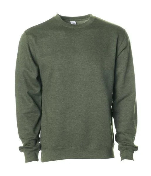 INDEPENDENT SS3000, Midweight Crewneck Sweatshirt, Army Heather
