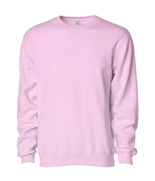 INDEPENDENT SS3000-P1, Ss3000 - Midweight Crewneck Sweatshirts (lavender, Light Pink, Maroon, Mint, Red), Light Pink