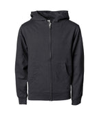 INDEPENDENT SS4001YZ, Youth Midweight Zip Hooded Sweatshirt, Charcoal Heather