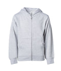 INDEPENDENT SS4001YZ, Youth Midweight Zip Hooded Sweatshirt, Grey Heather