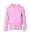 INDEPENDENT SS4001YZ, Youth Midweight Zip Hooded Sweatshirt, Light Pink