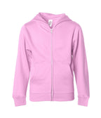 INDEPENDENT SS4001YZ, Youth Midweight Zip Hooded Sweatshirt, Light Pink