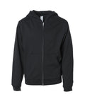INDEPENDENT SS4001YZ, Youth Midweight Zip Hooded Sweatshirt, Black