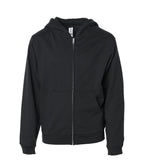 INDEPENDENT SS4001YZ, Youth Midweight Zip Hooded Sweatshirt, Black