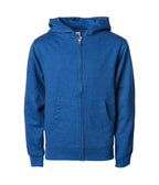 INDEPENDENT SS4001YZ, Youth Midweight Zip Hooded Sweatshirt, Royal Heather