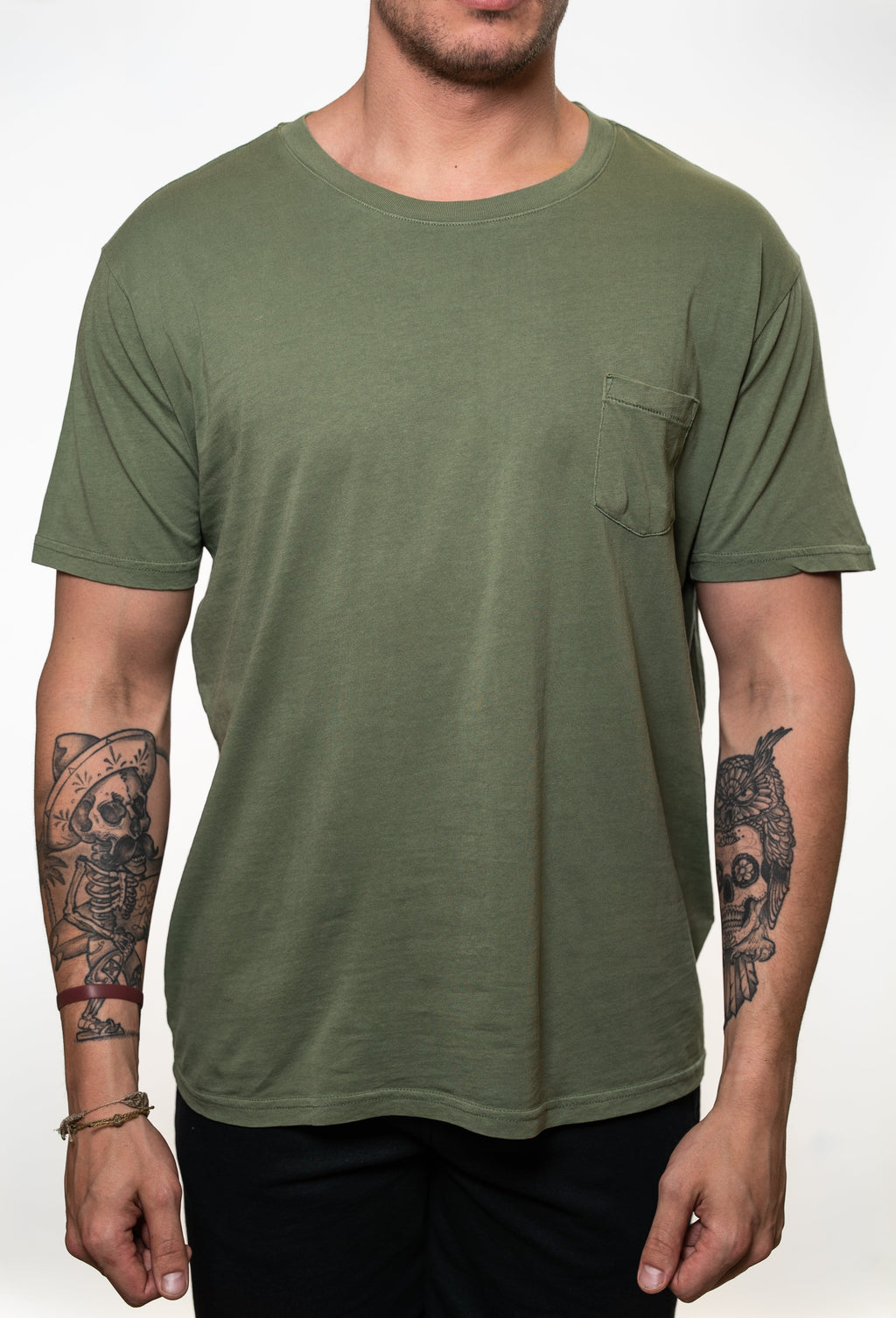 SEVEN TIDES STSSC14, Pigment Dyed Pocket Tee, Olive