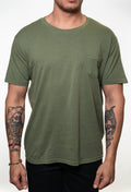 SEVEN TIDES STSSC14, Pigment Dyed Pocket Tee, Olive
