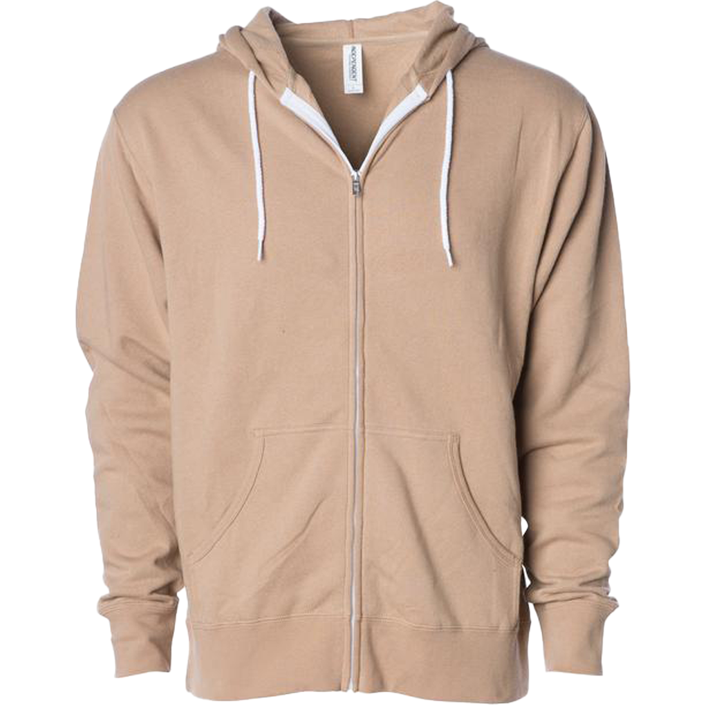 INDEPENDENT AFX90UNZ-P1, Afx90unz - Unisex Zip Hooded Sweatshirt (colors F-s), Sandstone