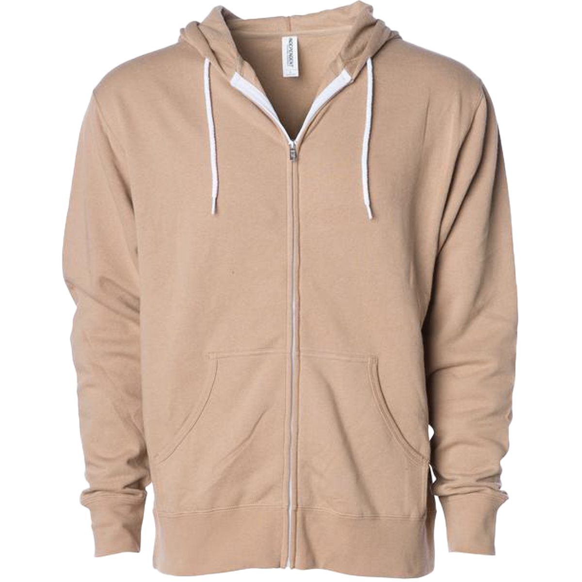 INDEPENDENT AFX90UNZ-P1, Afx90unz - Unisex Zip Hooded Sweatshirt (colors F-s), Sandstone