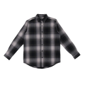 SHAKA WEAR Plaid-Flannel-Overshirt, Plaid Flannel Overshirt, Shadow Black