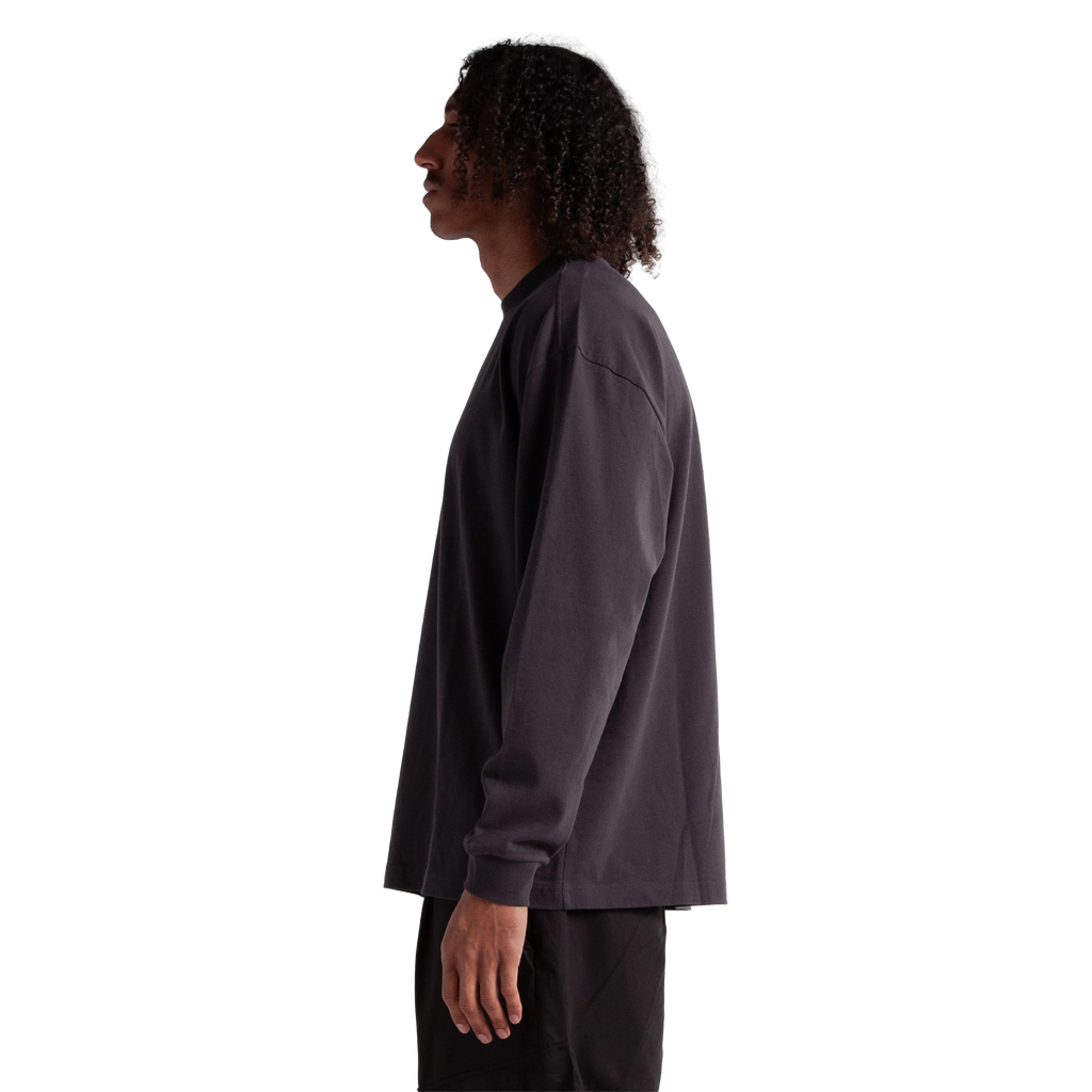 SHAKA WEAR Garment Dye Longsleeve Designer Tee, - 9.0 Oz, Black