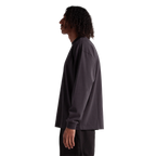 SHAKA WEAR Garment Dye Longsleeve Designer Tee, - 9.0 Oz, Black