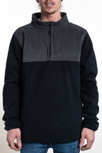 SEVEN TIDES STFLZ04, Recon Mock Neck Polar Fleece Jacket, Black