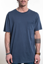 SEVEN TIDES STSSC14, Pigment Dyed Pocket Tee, Navy