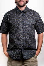 SEVEN TIDES STSSW44, Shangri La Ss Woven, Black Mini Floral Print