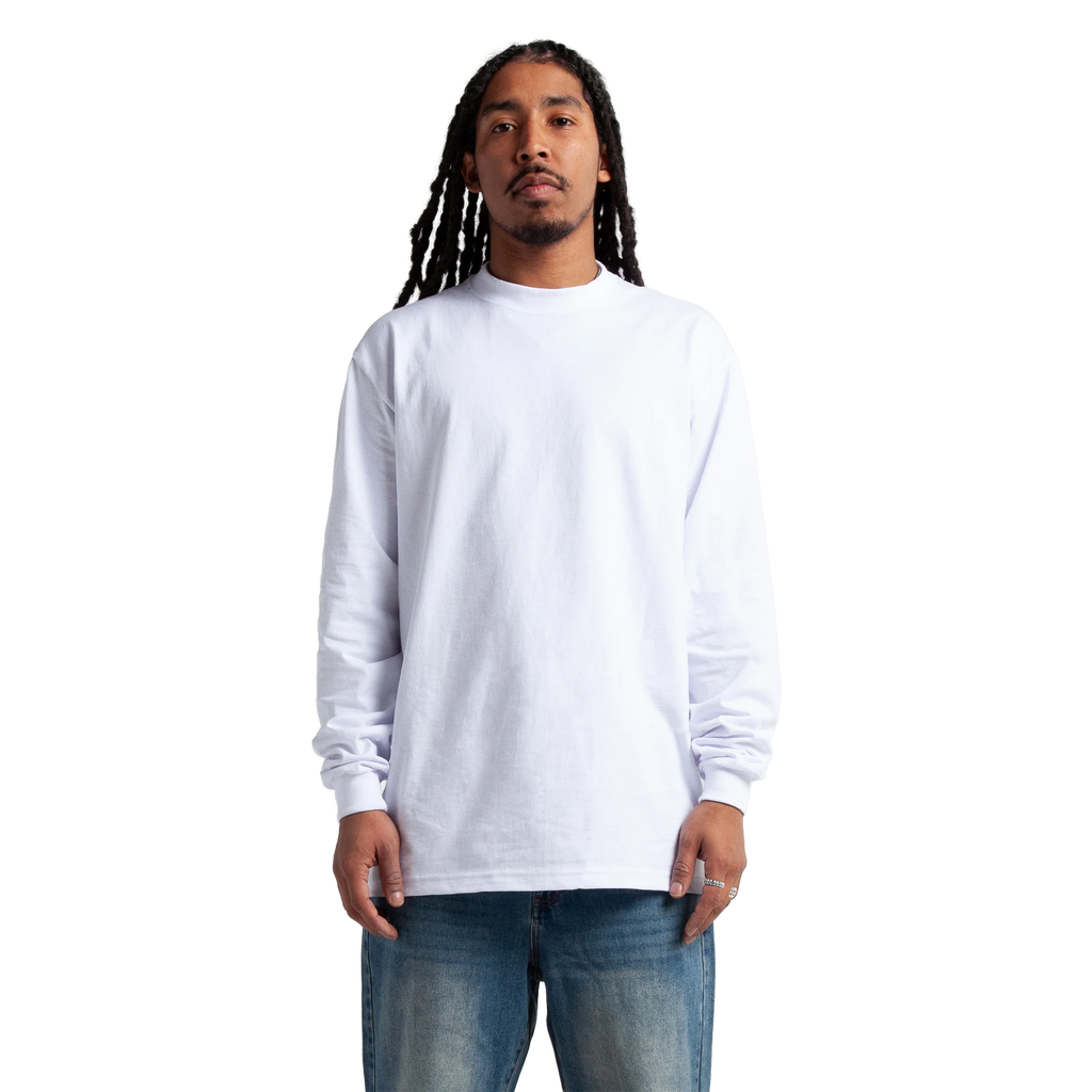 SHAKA WEAR Max Heavyweight Long Sleeve, - 7.5 Oz, White