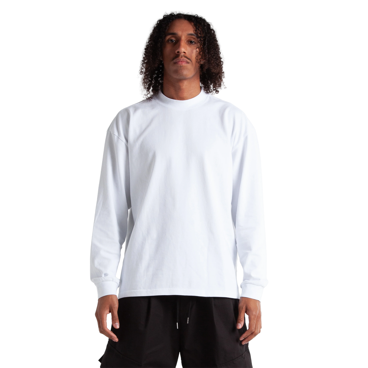 SHAKA WEAR Garment Dye Longsleeve Designer Tee, - 9.0 Oz, Black
