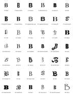 Pick your font - all 42 typefaces for letter B (preview)